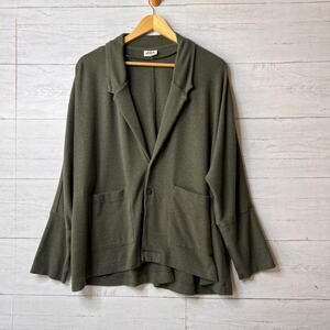 Pact Cardigan Womens Size XL Dark Olive Green Button Down 100% Organic Cotton